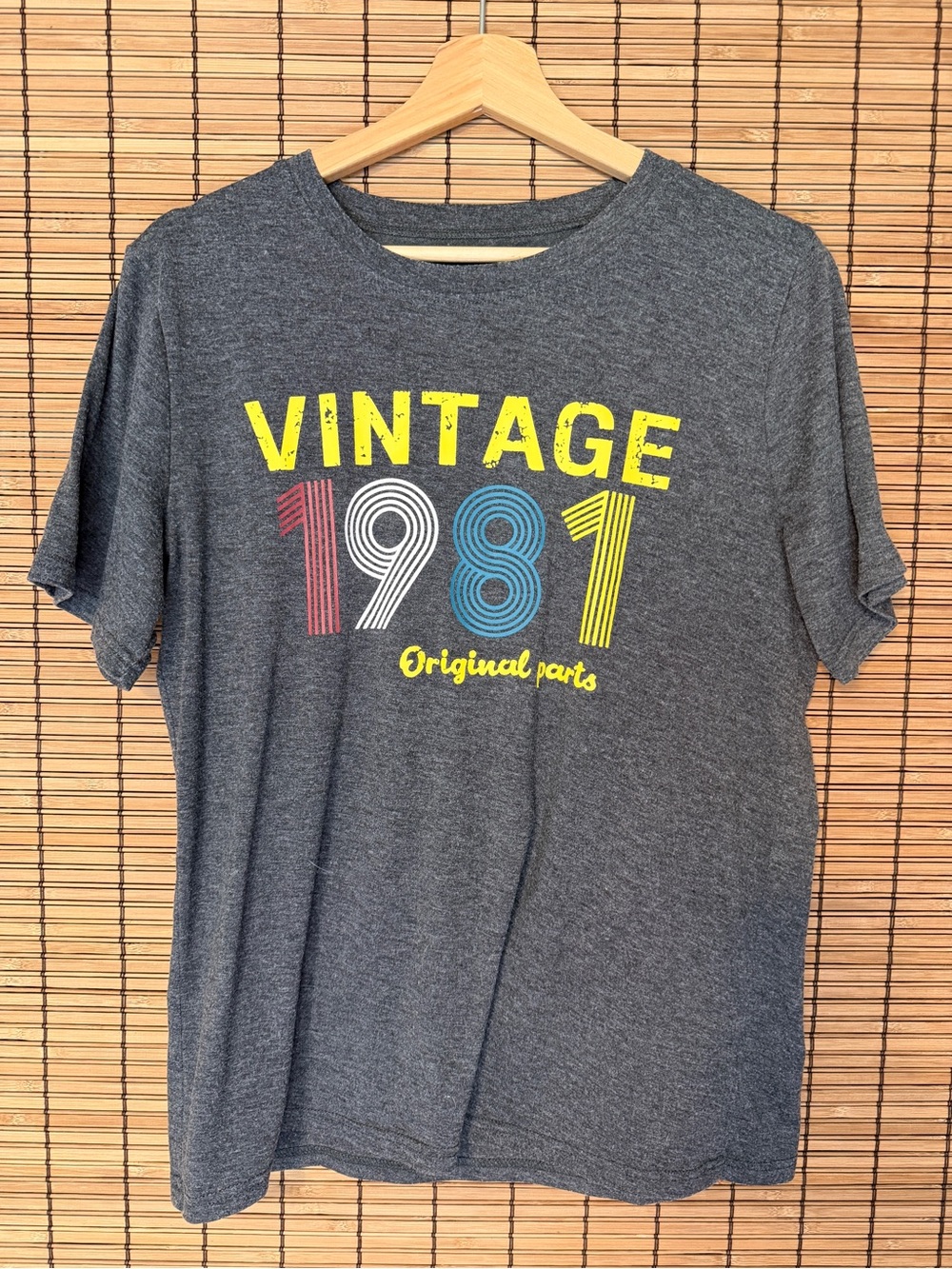 Vintage Style 1981 Graphic Tee - Charcoal